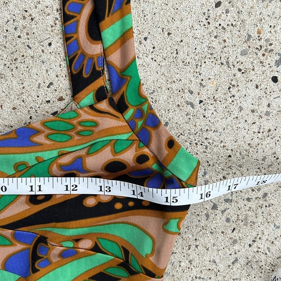 Tibi Floral/Paisley Silk Knit Sweetheart Neck  Mini Dress Size Small - Picture 10 of 16